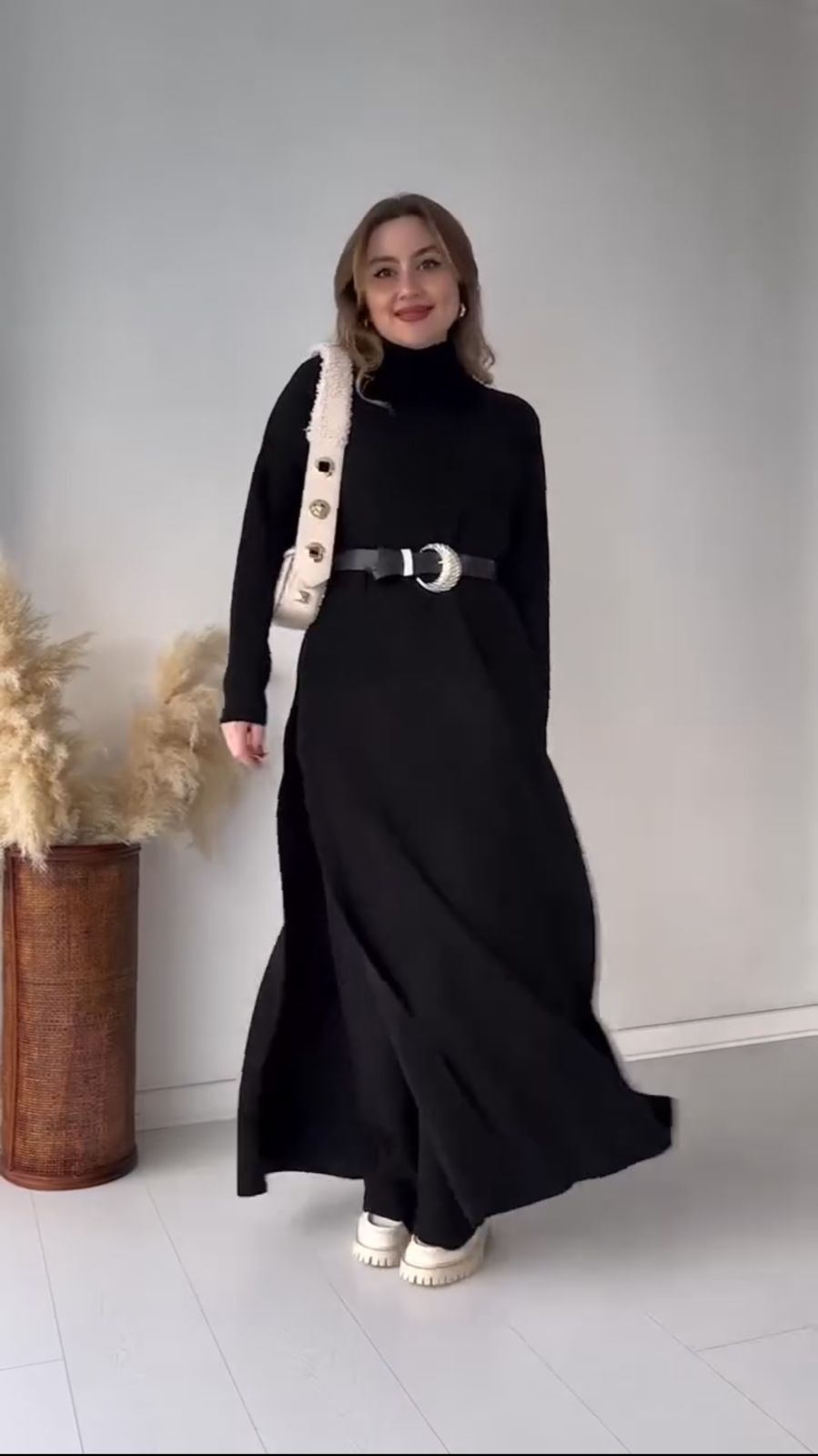 Long Modest Chic 2 Piece Winter Suit