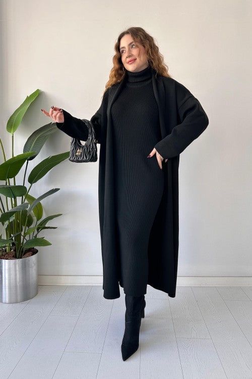 Winter Luxe – Modest 2pc Set with Shrug & Knitted Dress
