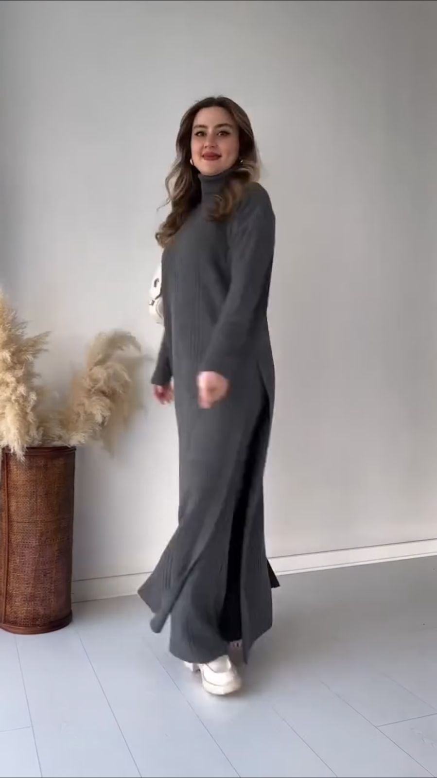 Long Modest Chic 2 Piece Winter Suit