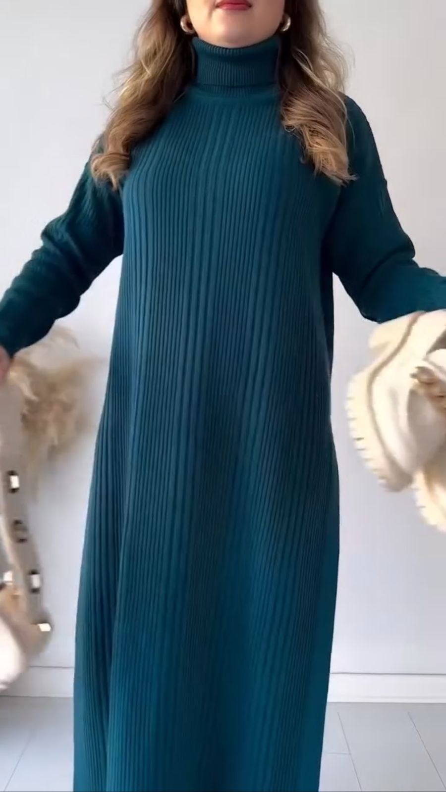 Long Modest Chic 2 Piece Winter Suit