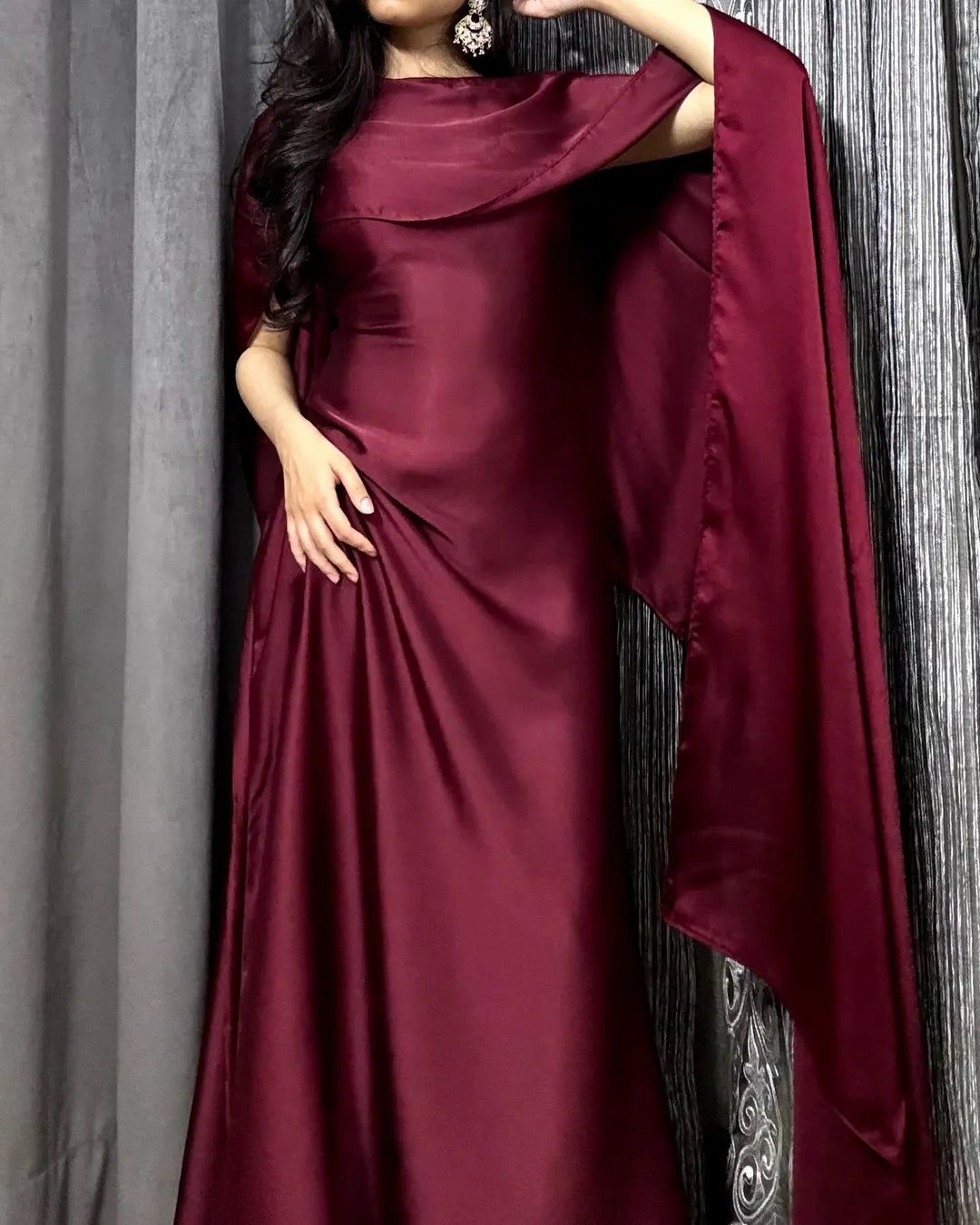 CRIMSON GRACE CAPE GOWN DRESS BY WEARKURTIS