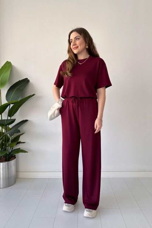 Summer Set Plain Tee With Trouser