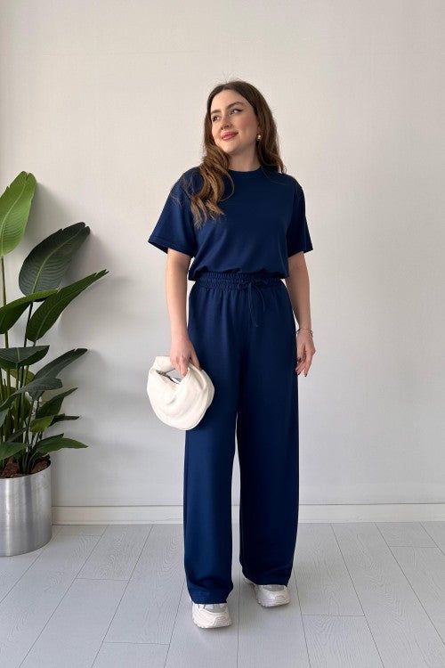 Summer Set Plain Tee With Trouser