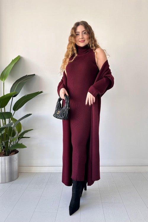 Winter Luxe – Modest 2pc Set with Shrug & Knitted Dress