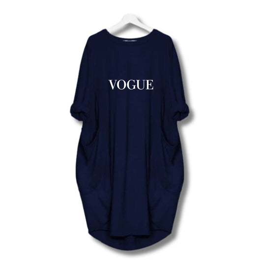 Vogue Printed Long Tee - Blue