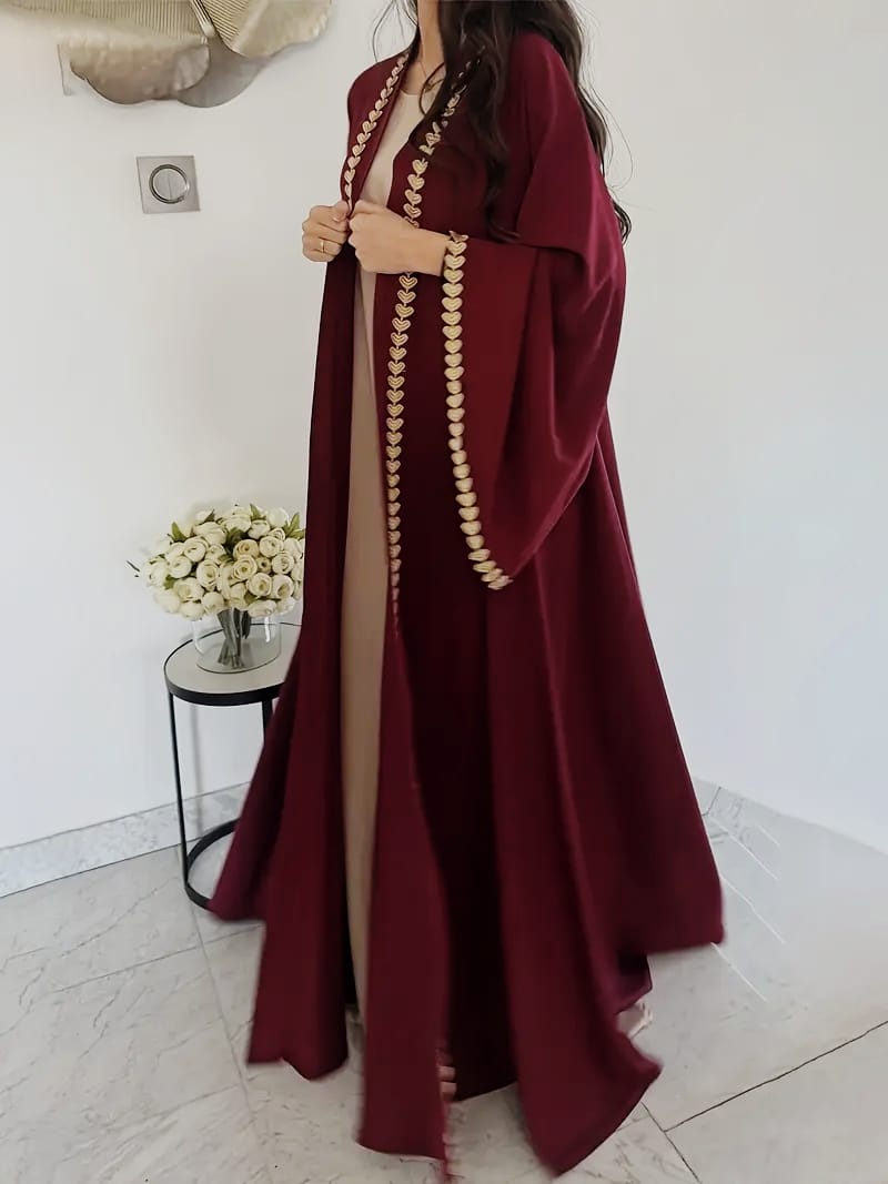 Luxury Maroon Abaya with Embroidery By Wearkurtis