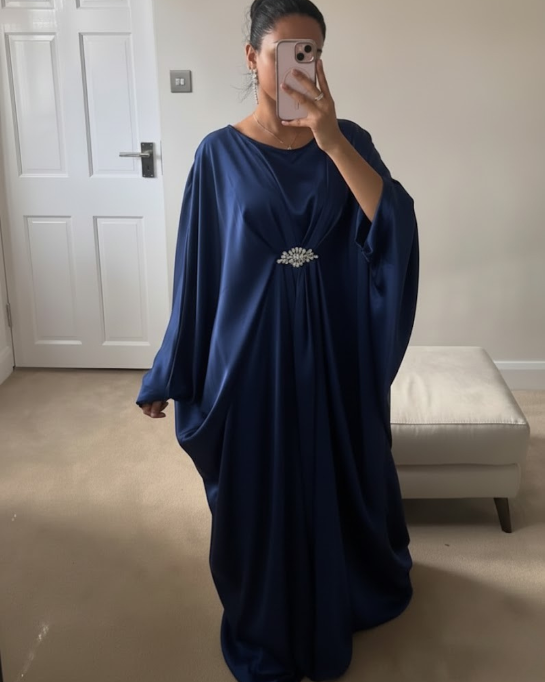 Emerald Silk Kaftan Gown