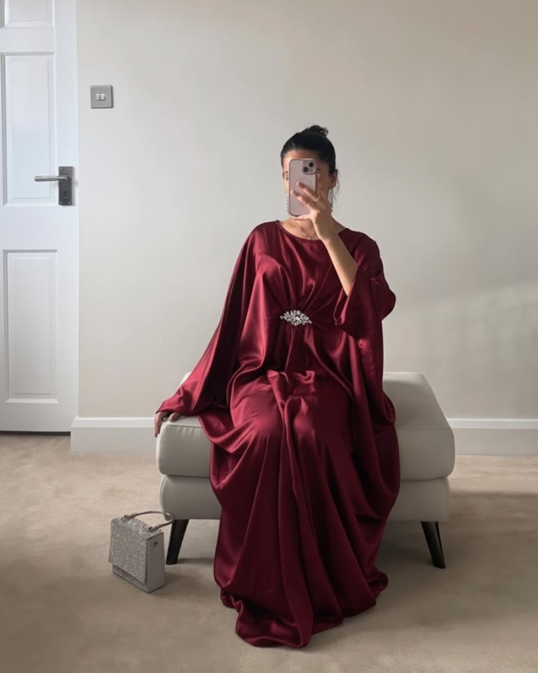 Emerald Silk Kaftan Gown