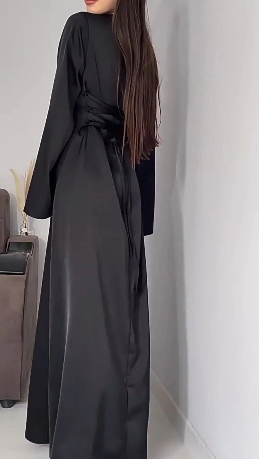BLACK Silk Adjustable Bodycon Maxi Dress – Elegant Silky Fit with Custom Waist design