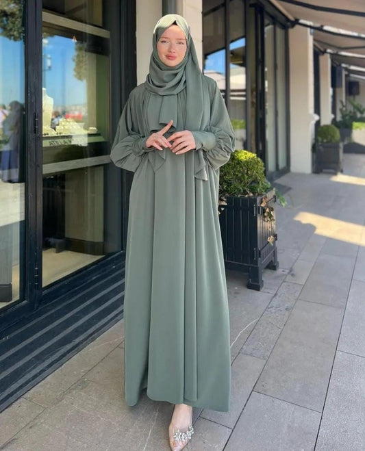 Olive Luxe Abaya with Stoller