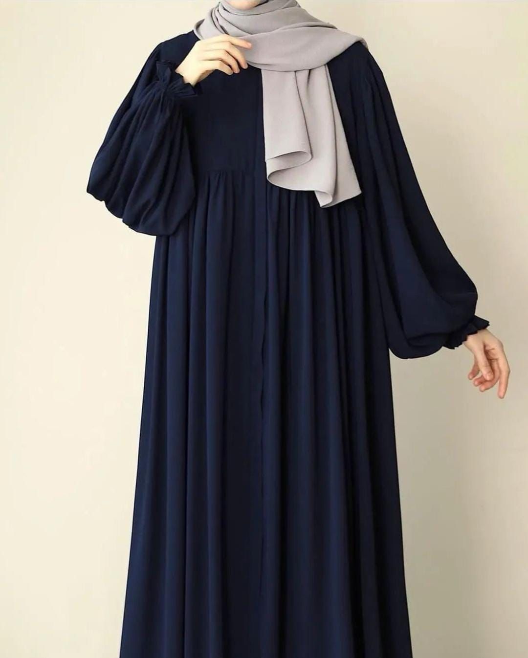 Arabic Navy Blue Luxe Abaya with Stoller