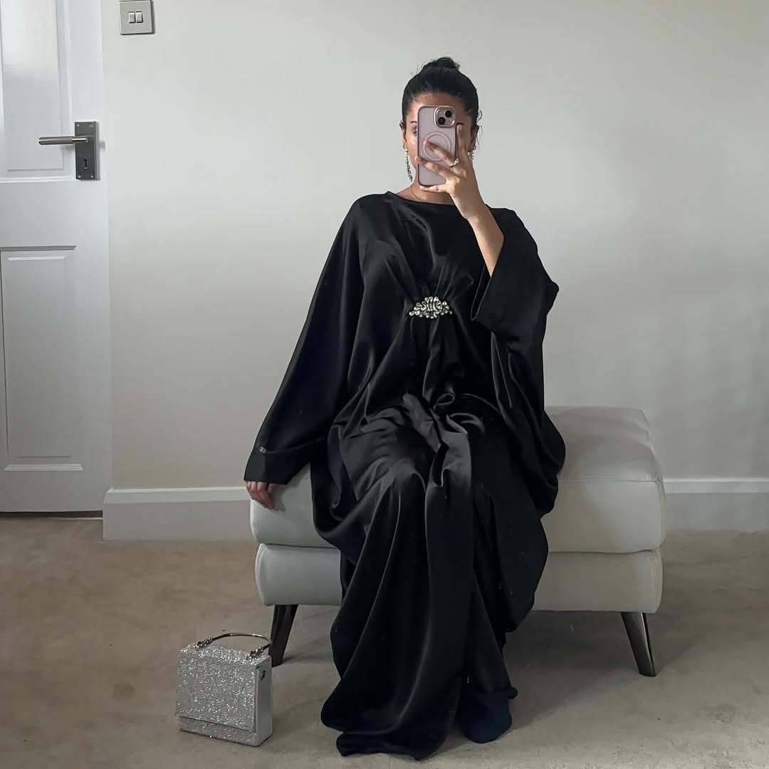 Emerald Silk Kaftan Gown