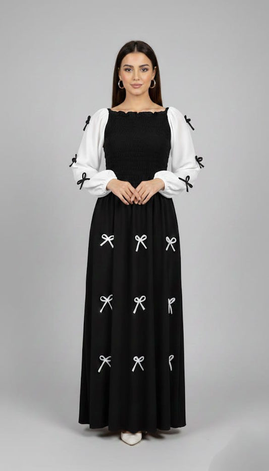 Stylish Bow Tie Maxi Dress
