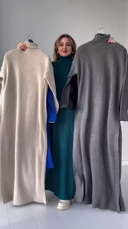 Long Modest Chic 2 Piece Winter Suit